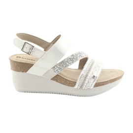 Sandali con zeppa INBLU EN009 argento bianco grigio