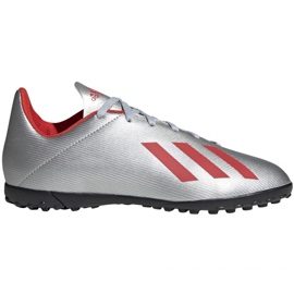 Scarpe da calcio Adidas X 19.4 Tf Jr F35348 rosso argento