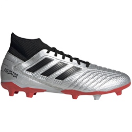 Scarpe da calcio Adidas Predator 19.3 Fg M F35595 rosso d'argento