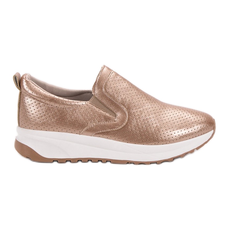 SHELOVET Scarpe Slip-On dorate rosa