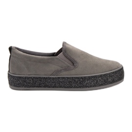 SHELOVET Slipon Con Suola Glitter grigio