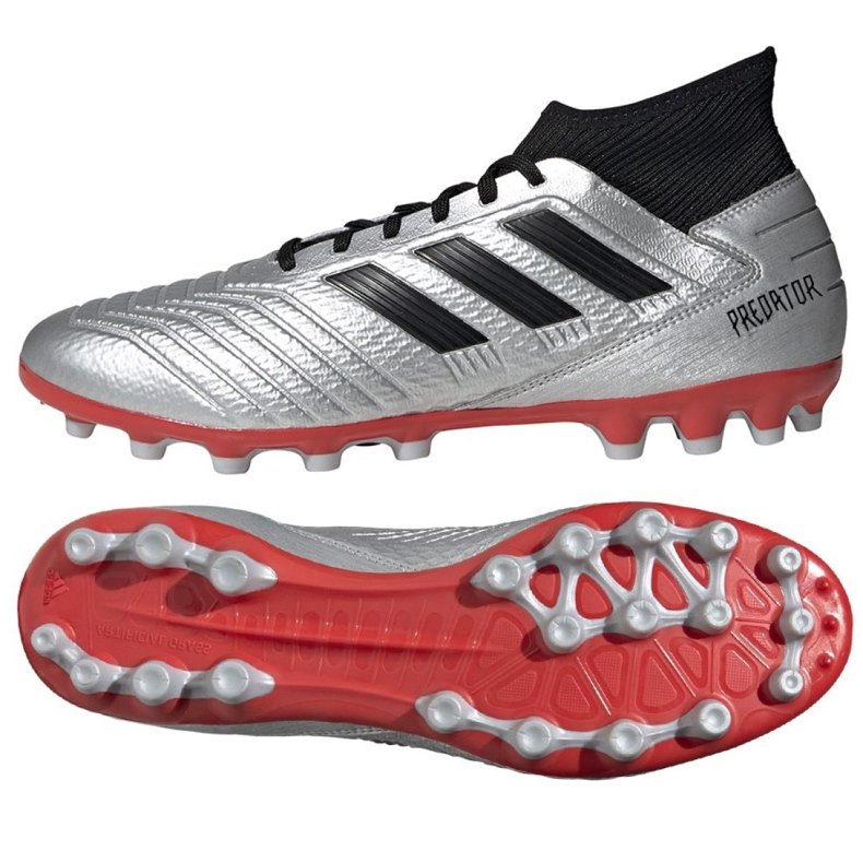 Scarpe da calcio Adidas Predator 19.3 Ag M F99989 multicolore argento