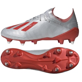 Scarpe da calcio Adidas X 19.1 Sg M F35311 multicolore argento