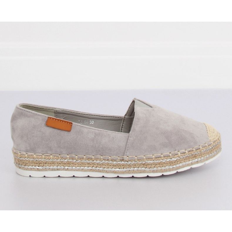 Espadrillas in pelle scamosciata grigia RC-61 Grey II-GAT grigio