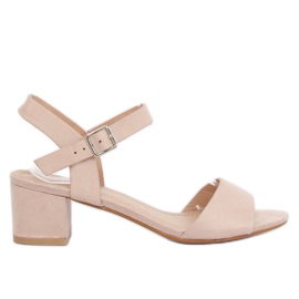Sandali beige con tacco alto 8103 Beige