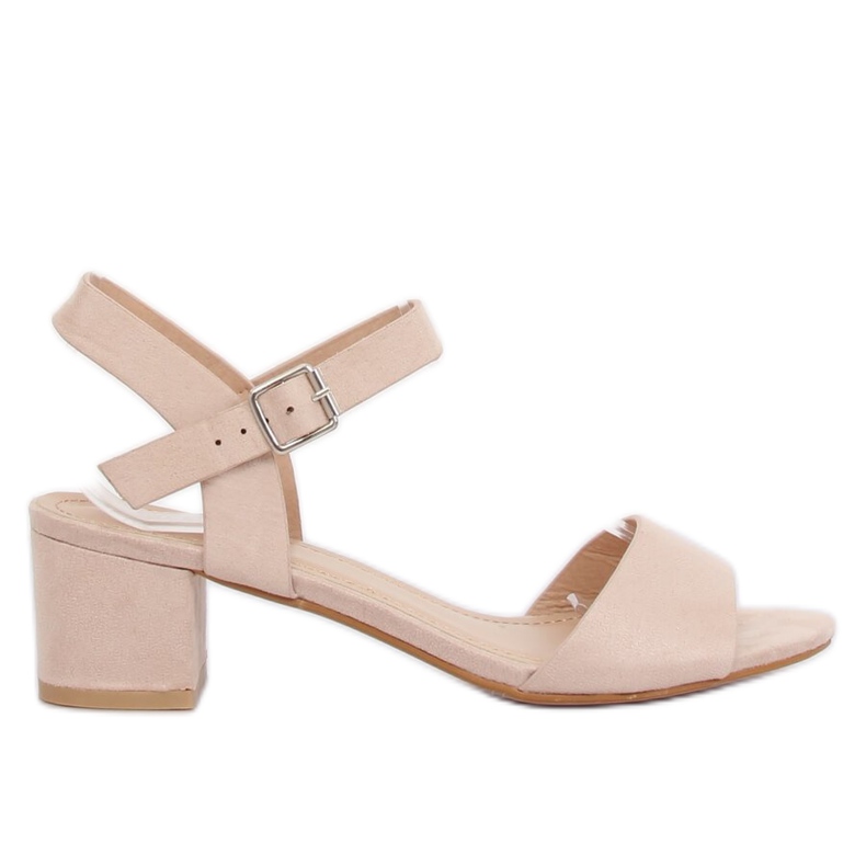 Sandali beige con tacco alto 8103 Beige