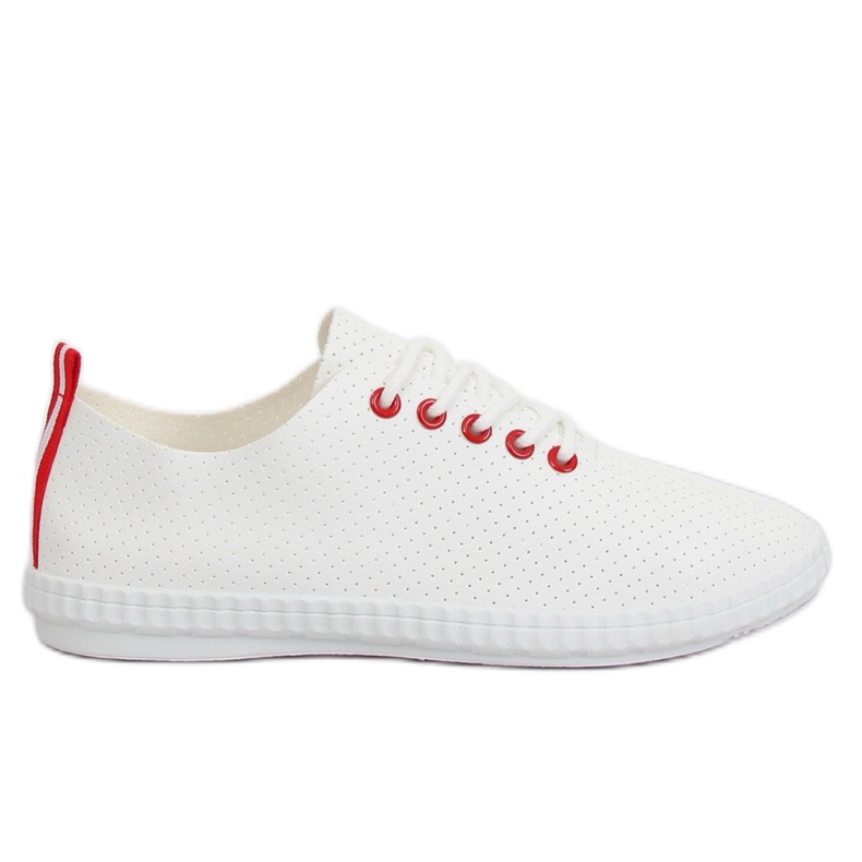 Sneakers donna bianche e rosse B111-17 WHITE/RED bianca