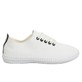 Sneakers da donna bianche e nere B111-17 WHITE / BLACK bianco
