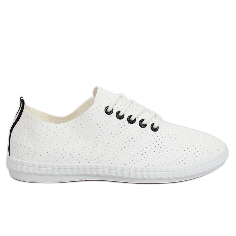 Sneakers da donna bianche e nere B111-17 WHITE / BLACK bianca