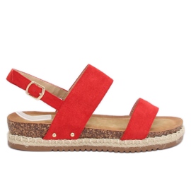 Sandali con suola in sughero rosso CH-118 Red