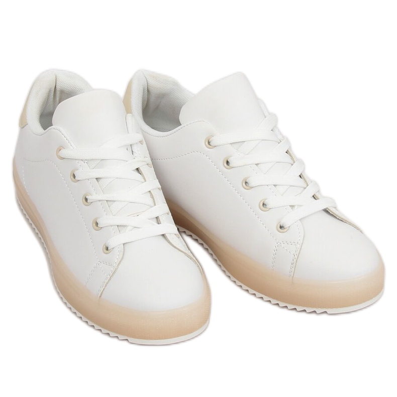 Sneakers da donna bianche e beige 9118 Beige bianca marrone