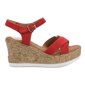 JESSY ROSS Sandali in pelle scamosciata rossi rosso