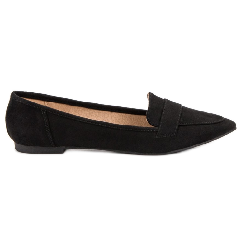 Super Me Ballerina In Pelle Scamosciata In Spitz nero