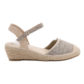 Best Shoes Espadrillas con zeppa grigio
