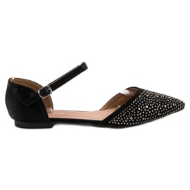 Primavera Ballerine Fissate Con Cubic Zirconia nero