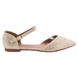 Primavera Ballerine Fissate Con Cubic Zirconia giallo