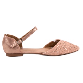 Primavera Ballerine Fissate Con Cubic Zirconia rosa
