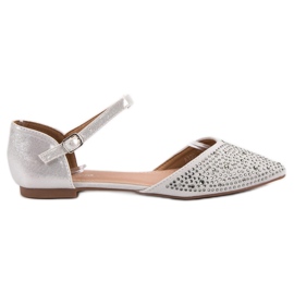 Primavera Ballerine Fissate Con Cubic Zirconia grigio