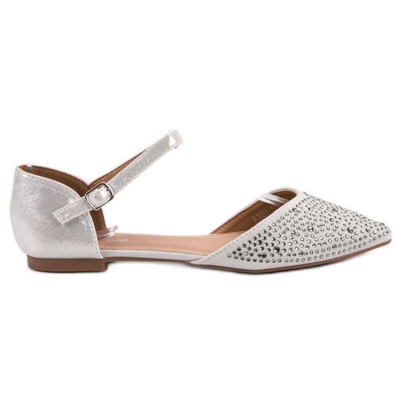 Primavera Ballerine Fissate Con Cubic Zirconia grigio