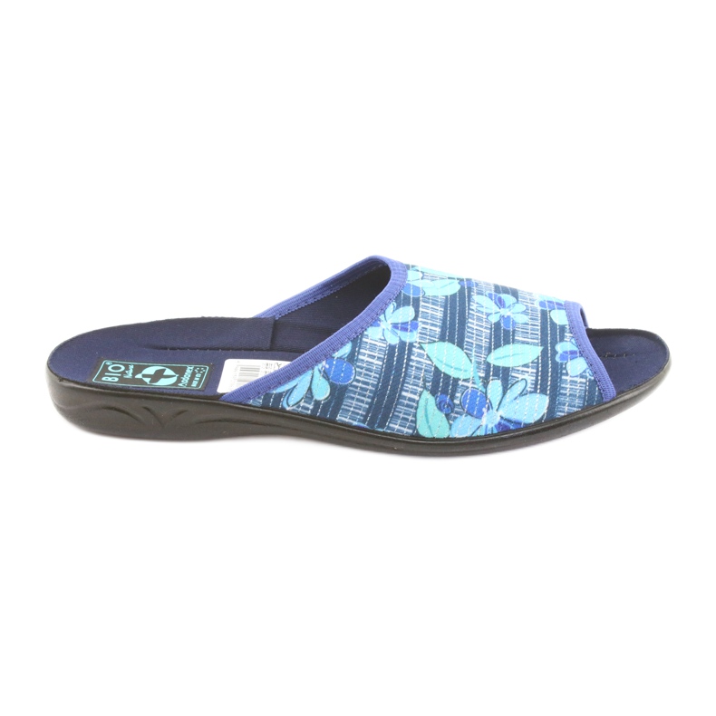 Pantofole da donna con fiori Adanex 23863 blu navy blu verde
