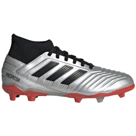 Scarpe da calcio Adidas Predator 19.3 Fg Jr G25795 multicolore d'argento