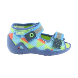 Pantofole Befado 250P059 blu, verdi arancia verde