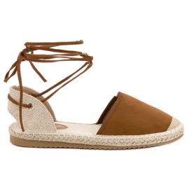 SHELOVET Espadrillas annodate marrone