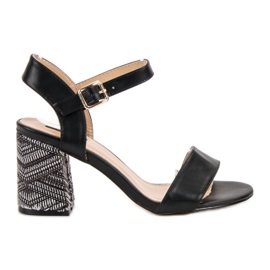 SDS Sandali Con Tacco Decorativo nero