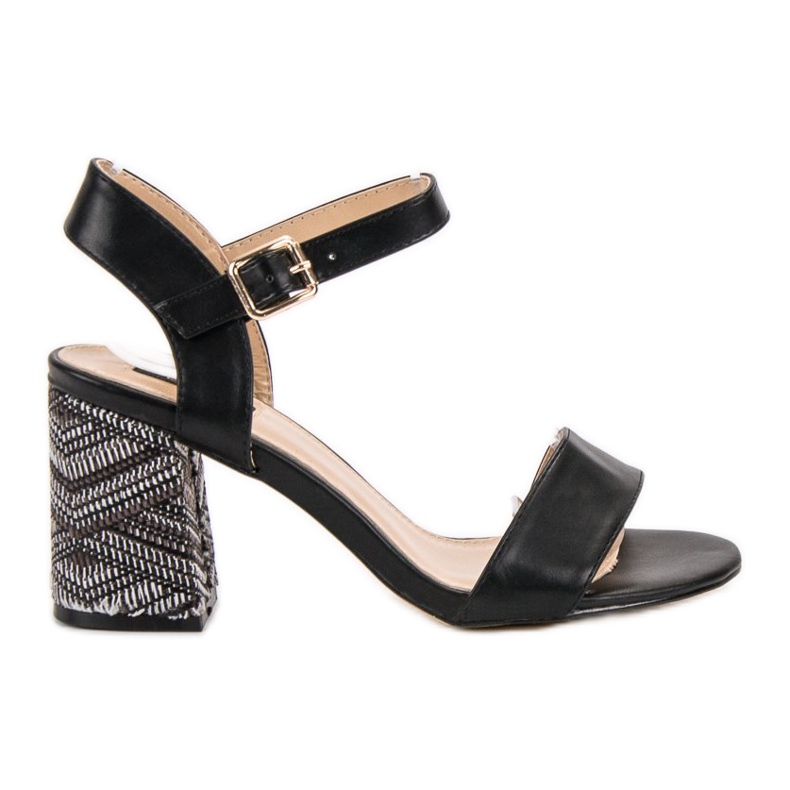 SDS Sandali Con Tacco Decorativo nero