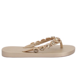 Eleganti infradito con pietre dorate JH69 Gold d'oro