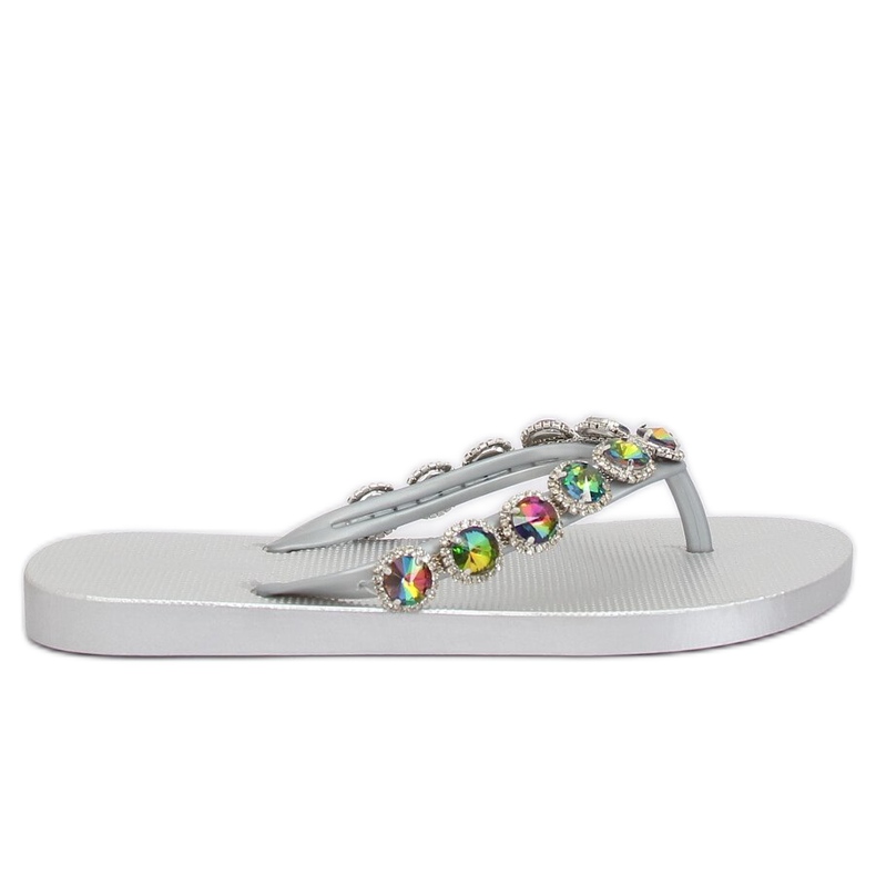 Eleganti infradito con pietre argento JH69 Silver grigio