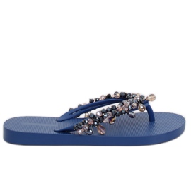 JH68 Infradito blu navy con perline