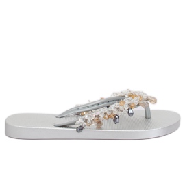 Infradito argento con perline argento JH68 Silver grigio