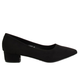 Nero Décolleté tacco basso nero CC205P Nero