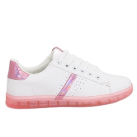 Sneakers da donna bianche e rosa 2B9XX923 WHITE / ROSERED bianca