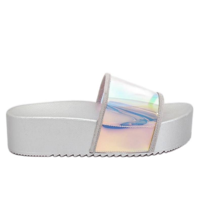 Ciabatte olografiche argento CK81P Silver grigio