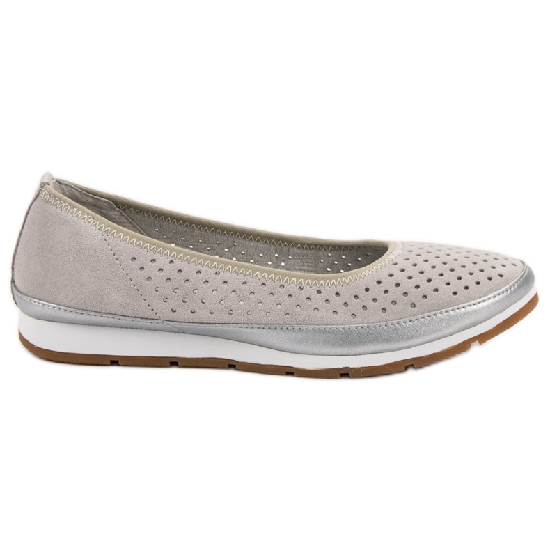 Filippo Ballerine in pelle grigio