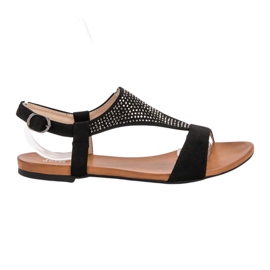 SHELOVET Sandali Con Cristalli nero