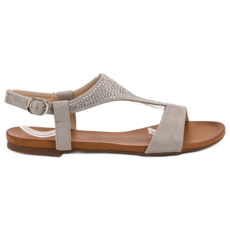 SHELOVET Sandali Con Cristalli grigio