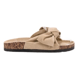 Mannika Pantofole Con Fiocco marrone