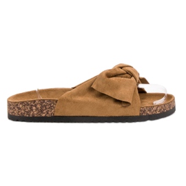 Mannika Pantofole Con Fiocco marrone