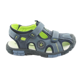American Club Sandali da bambino con inserto in pelle americana DR02 blu navy blu verde
