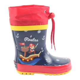 American Club Stivali da pioggia per bambini American Pirat rosso blu navy