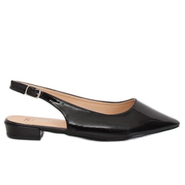 Nero LL-178 Ballerine nere con tacco aperto