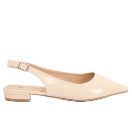 Ballerine beige con tacco aperto LL-178 Beige