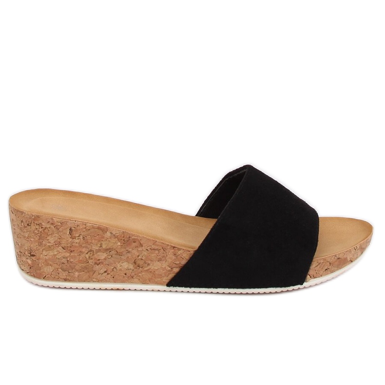 Nero G233 Pantofole nere con zeppa