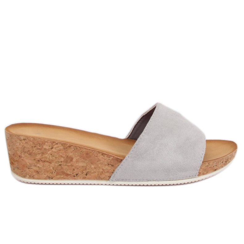 Grigio G233 Pantofole grigie con zeppa