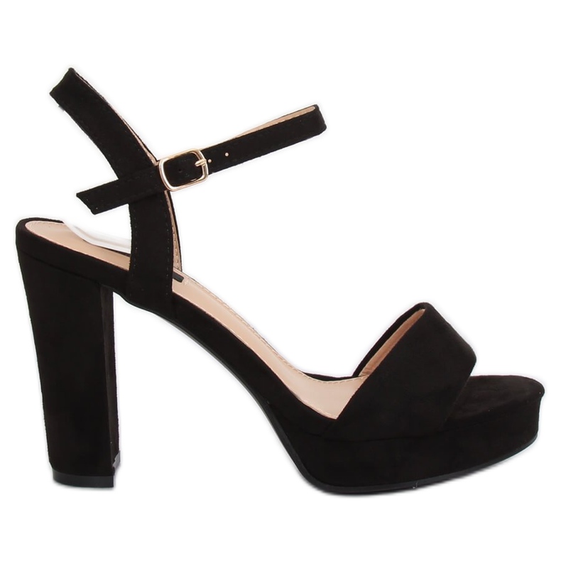 Nero HJ101 Sandali neri con plateau