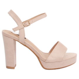 Sandali sulla piattaforma beige e rosa HJ101 Pink