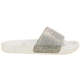 Bella Star Ciabatte Con Cubic Zirconia bianco